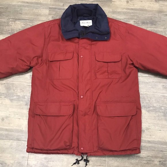 Vintage Eddie Bauer Jacket Men Size Medium Red Goose Down Ridge Line‎ Parka/Coat - Picture 2 of 11